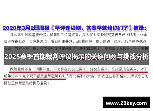 2025赛季首期裁判评议揭示的关键问题与挑战分析
