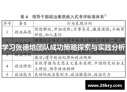 学习张德培团队成功策略探索与实践分析